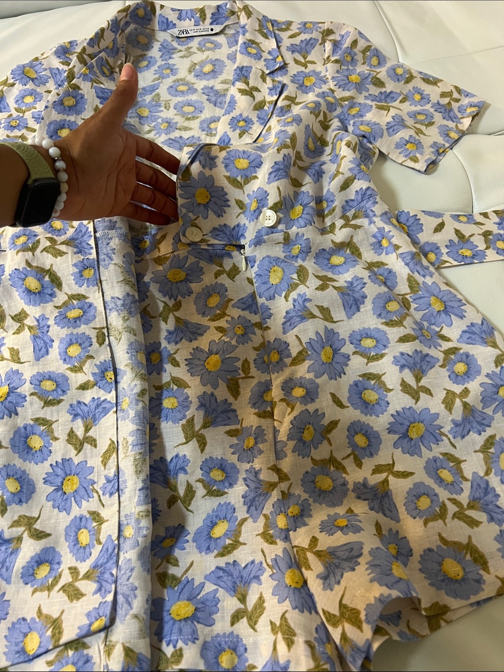 Zara Linen Romper Sz M - Picture 8 of 12